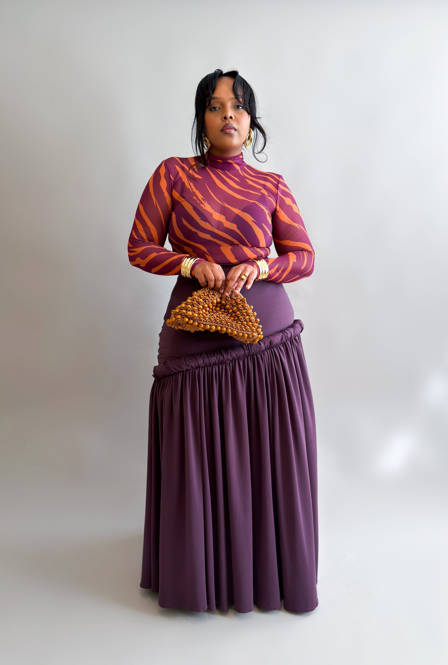 Aminah Maxi Skirt - Eggplant