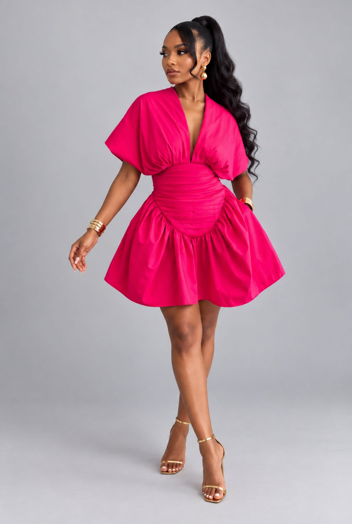 Mira Mini Dress - Hot Pink