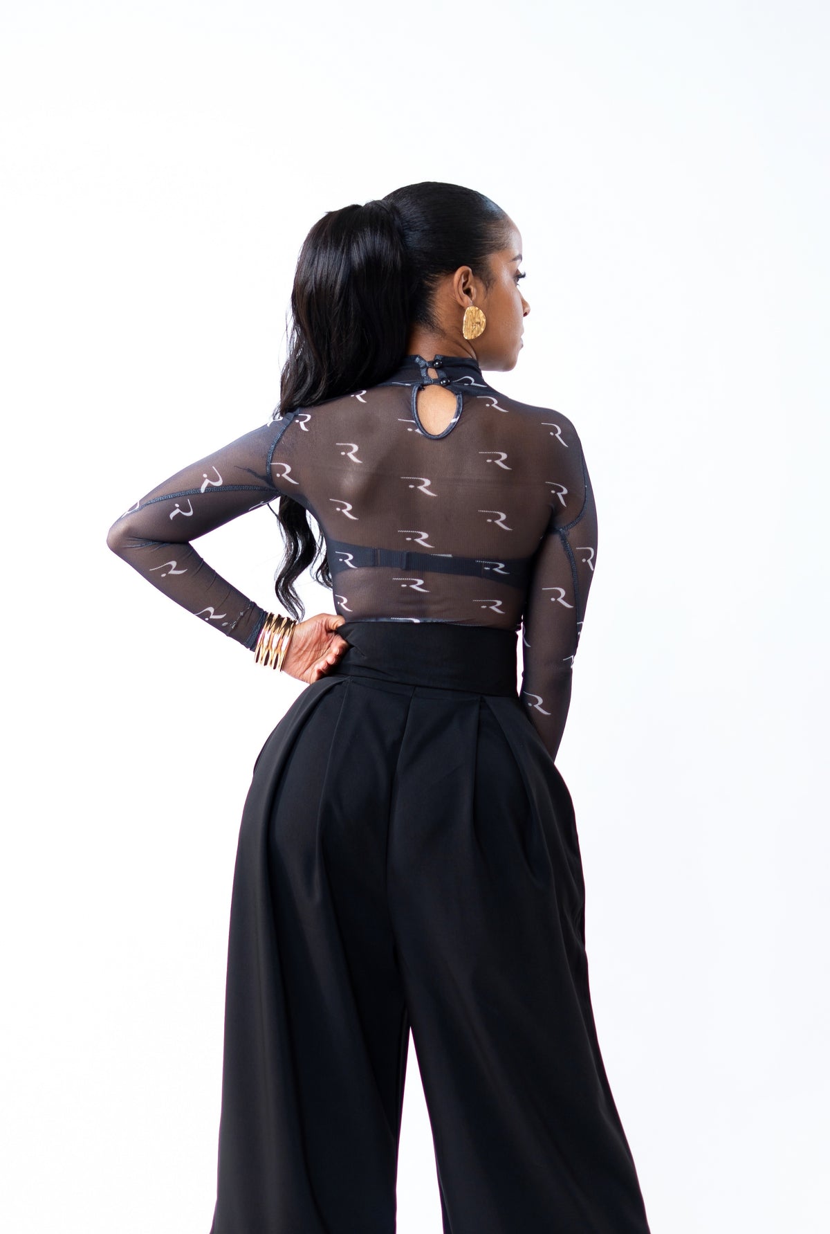 Signature R.Motif Mesh Bodysuit - Black