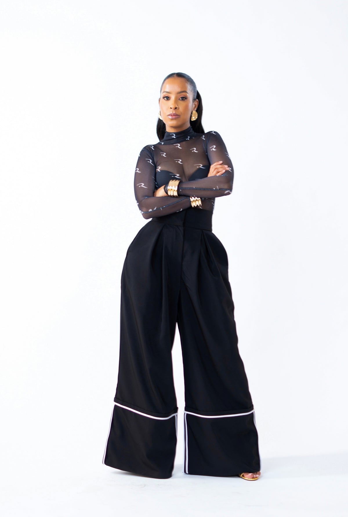 Aminah Border Pants - Black