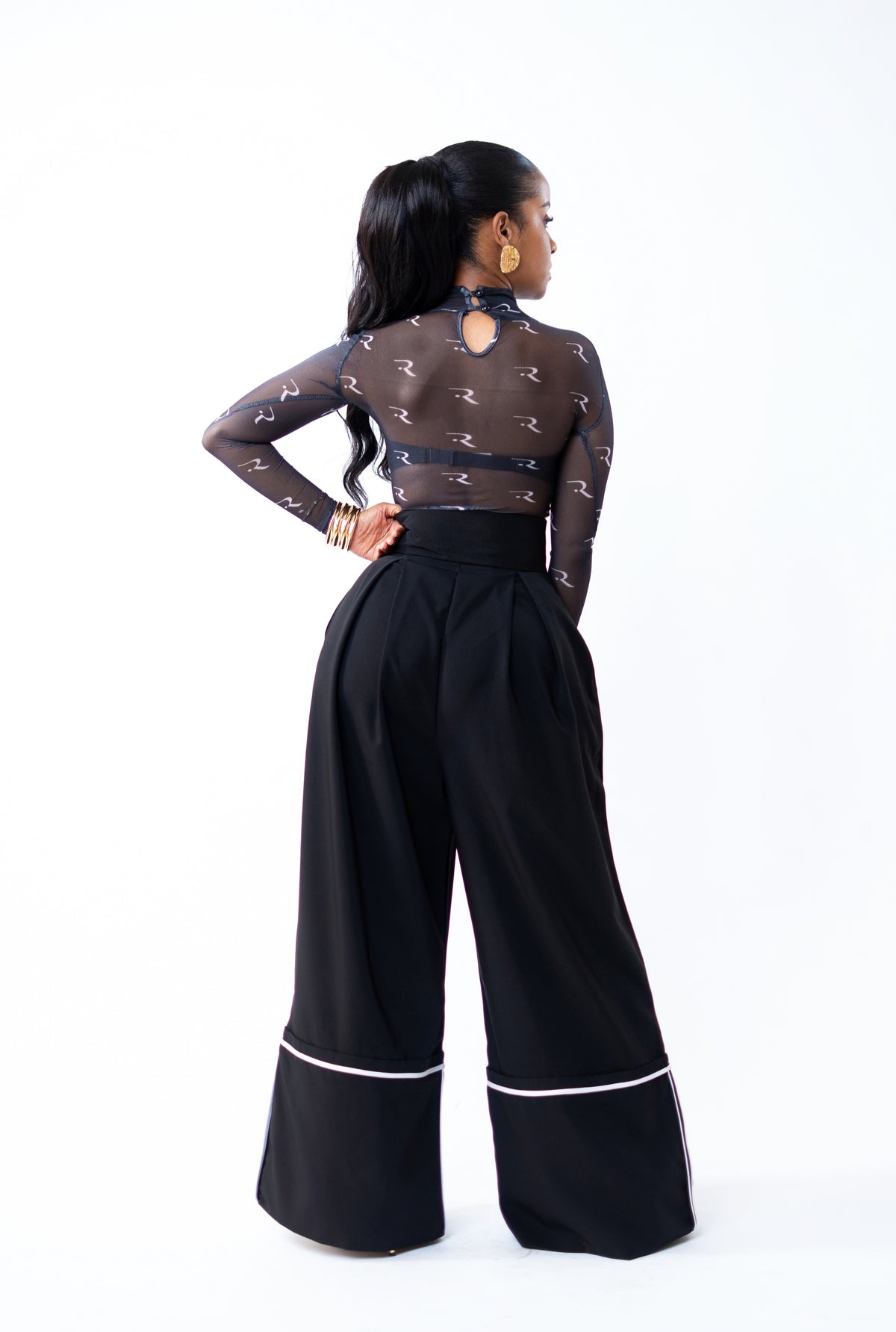 Aminah Border Pants - Black