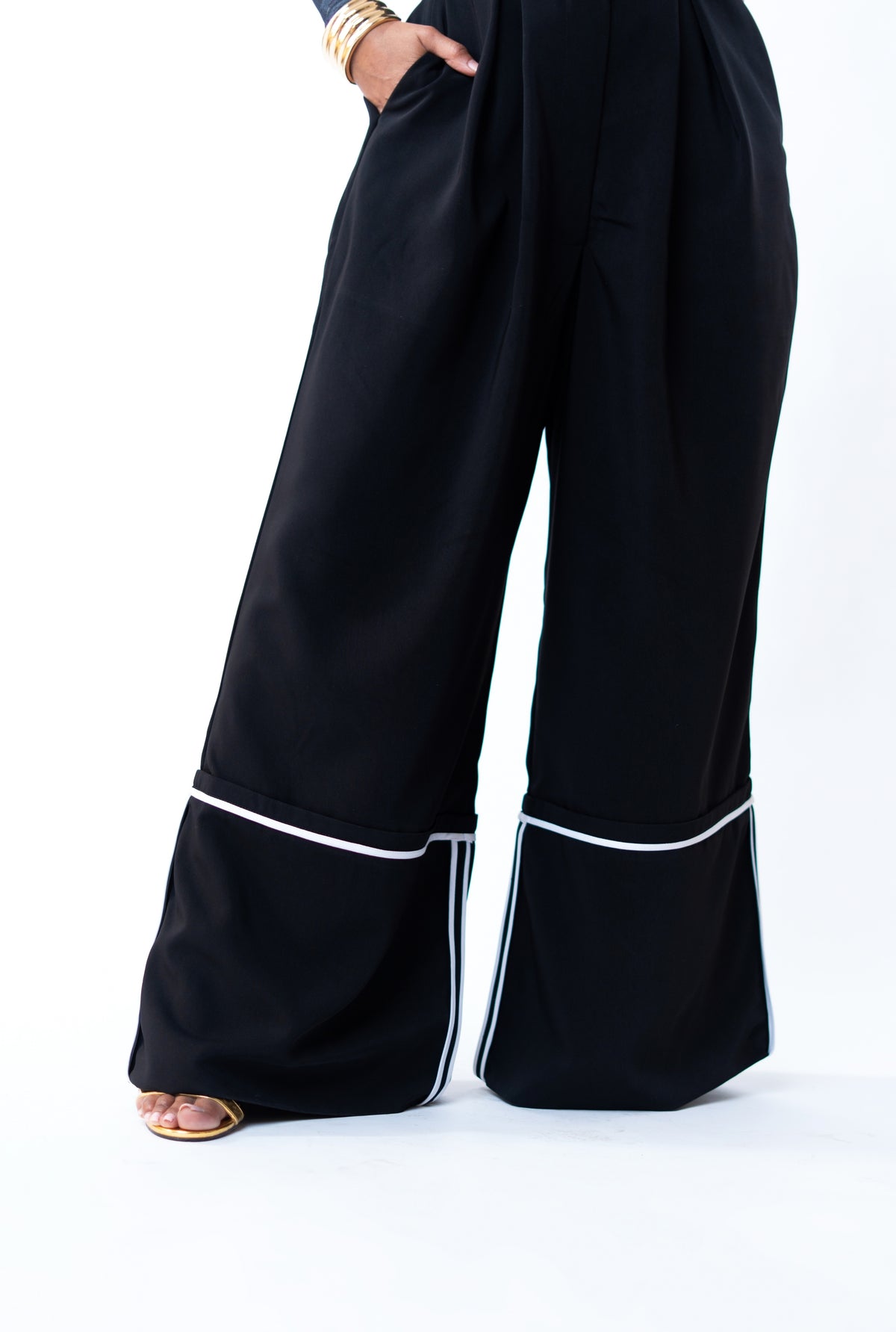 Aminah Border Pants - Black