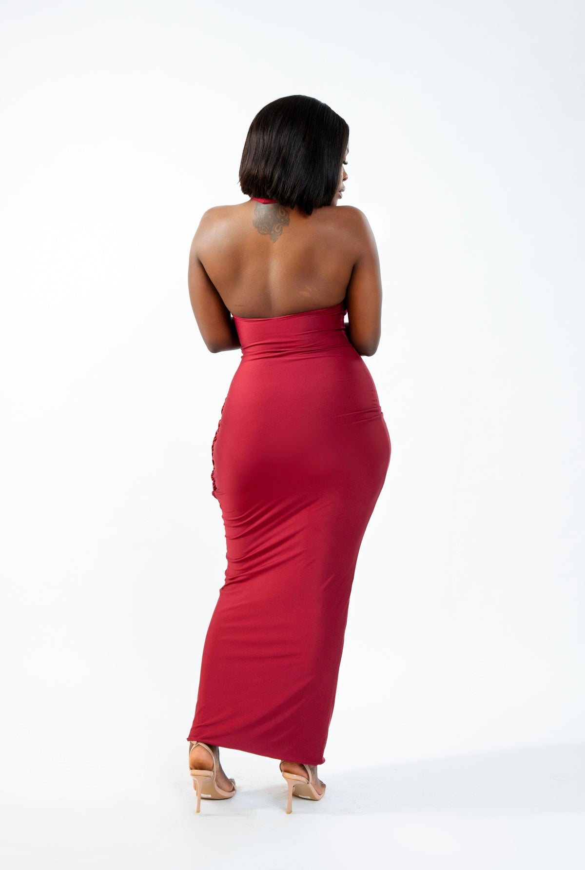 Ria Midaxi Dress - Burnt Red