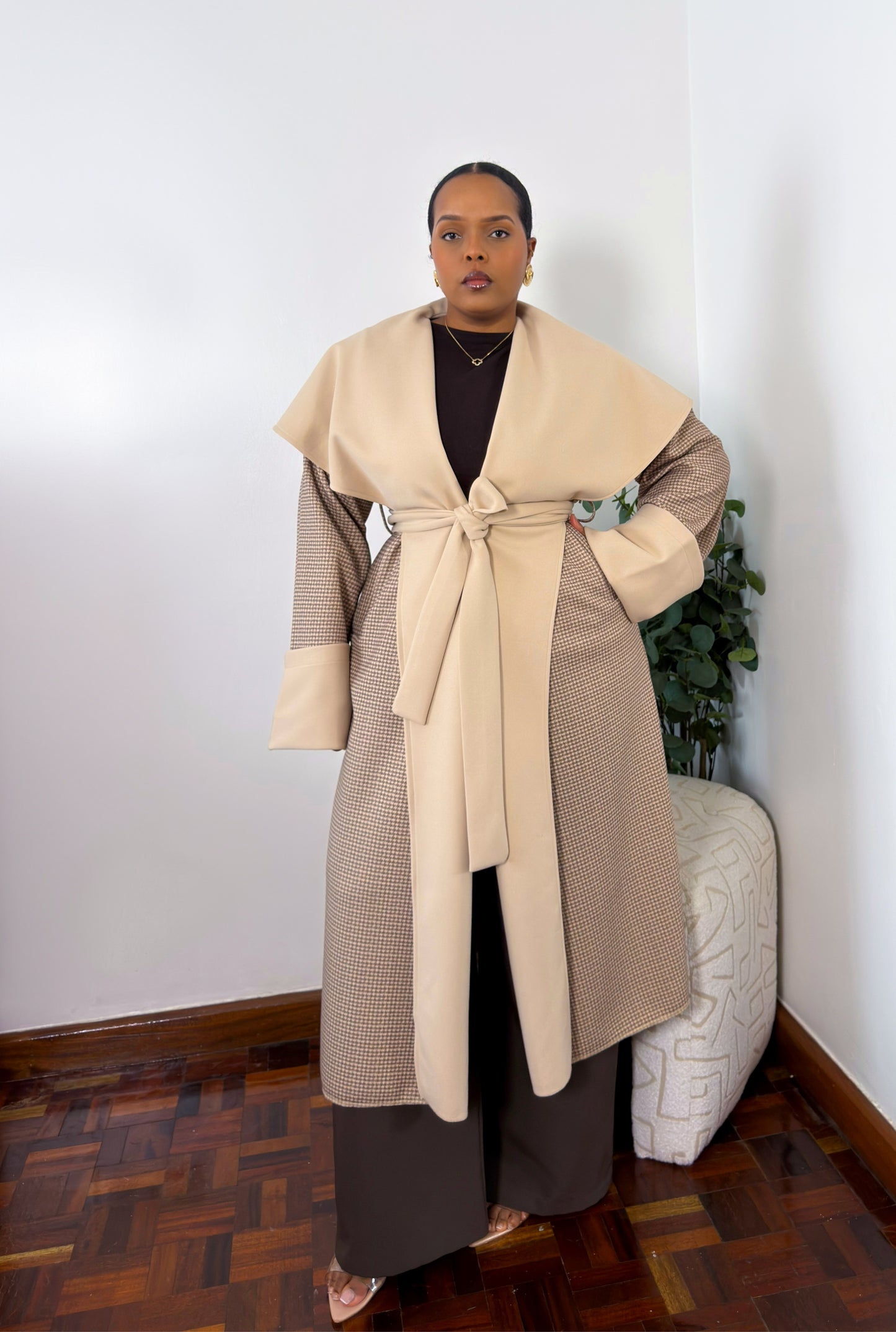 Ari Coat - Beige print