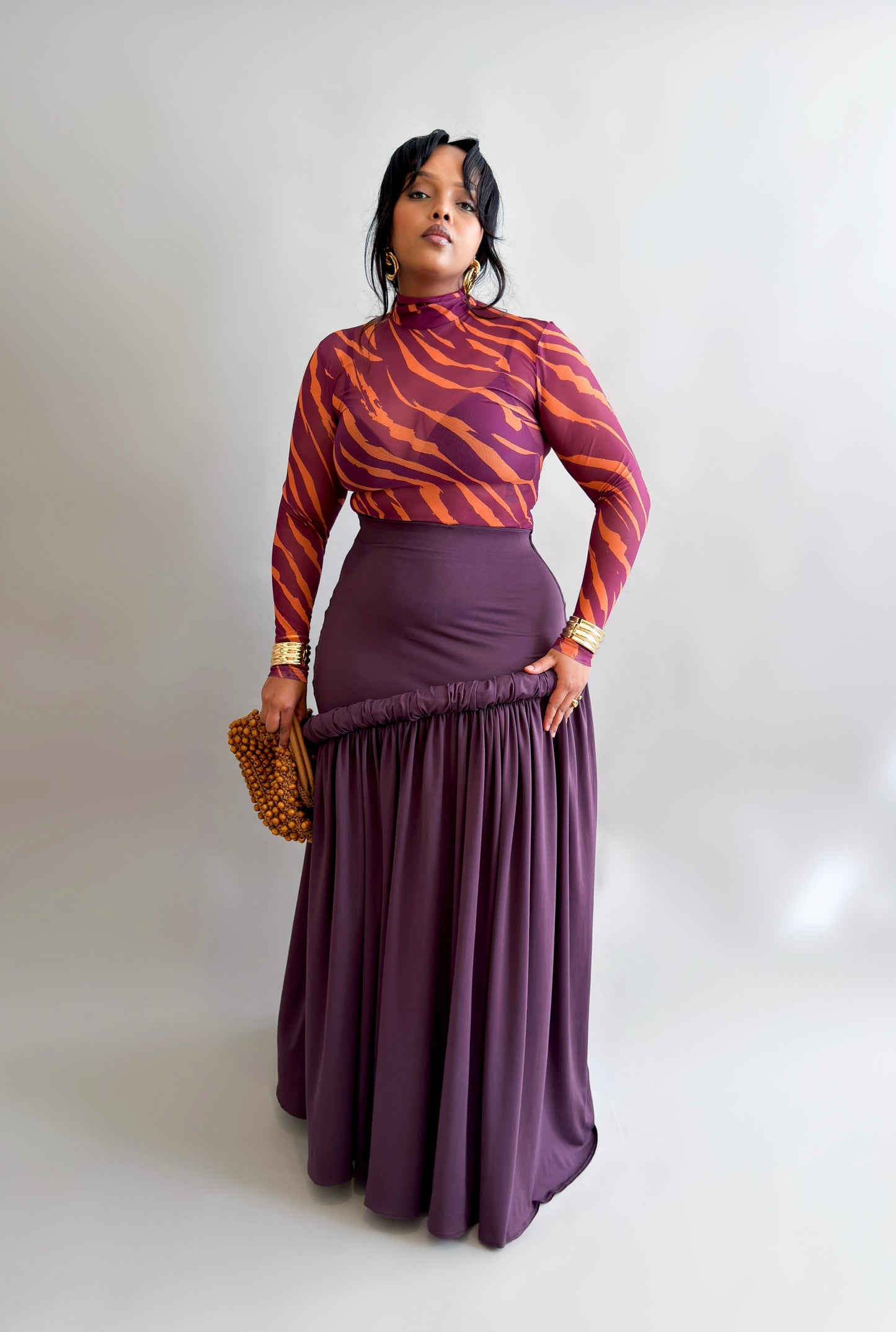 Aminah Maxi Skirt - Eggplant