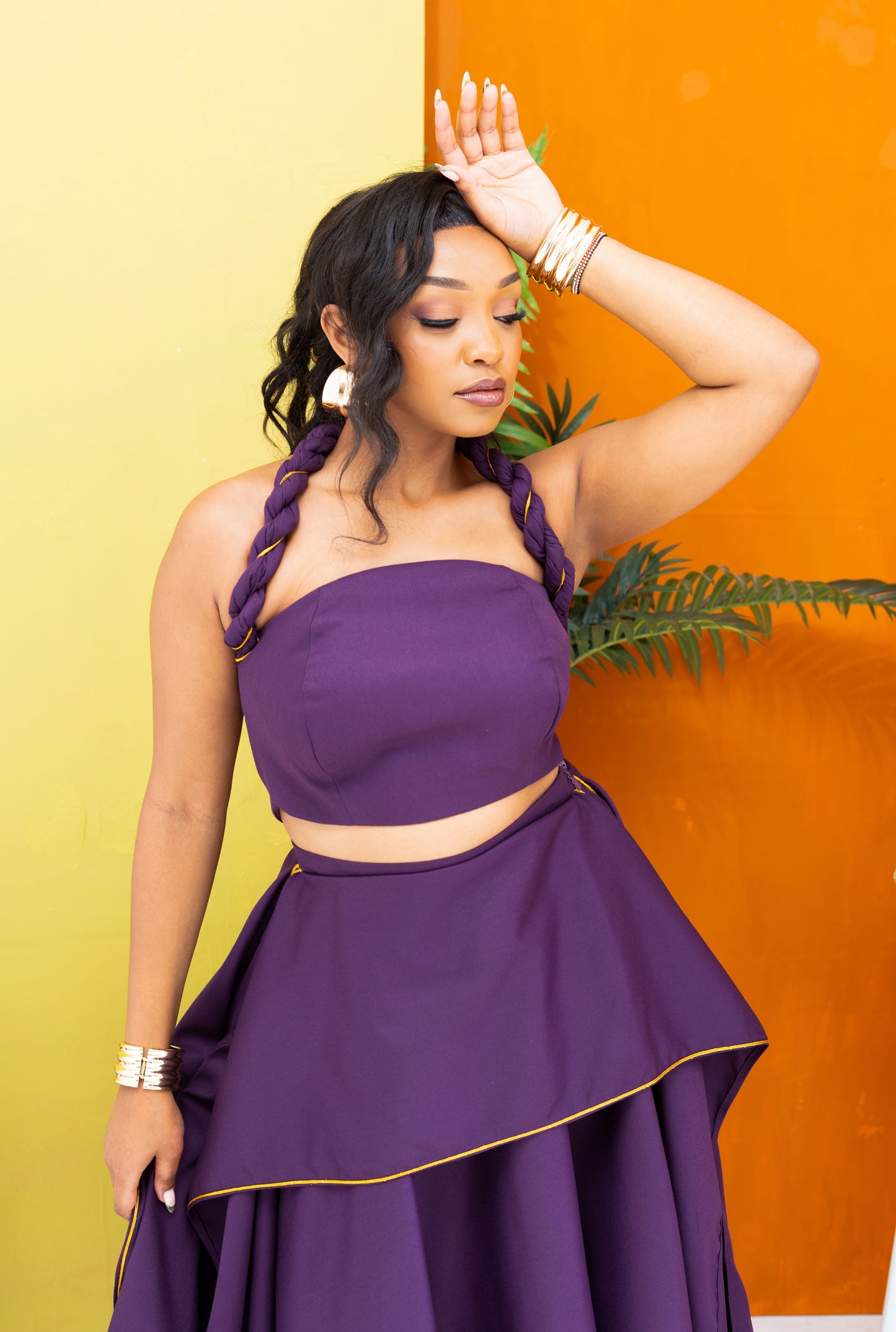 Ayaba Skirt Set - Eggplant