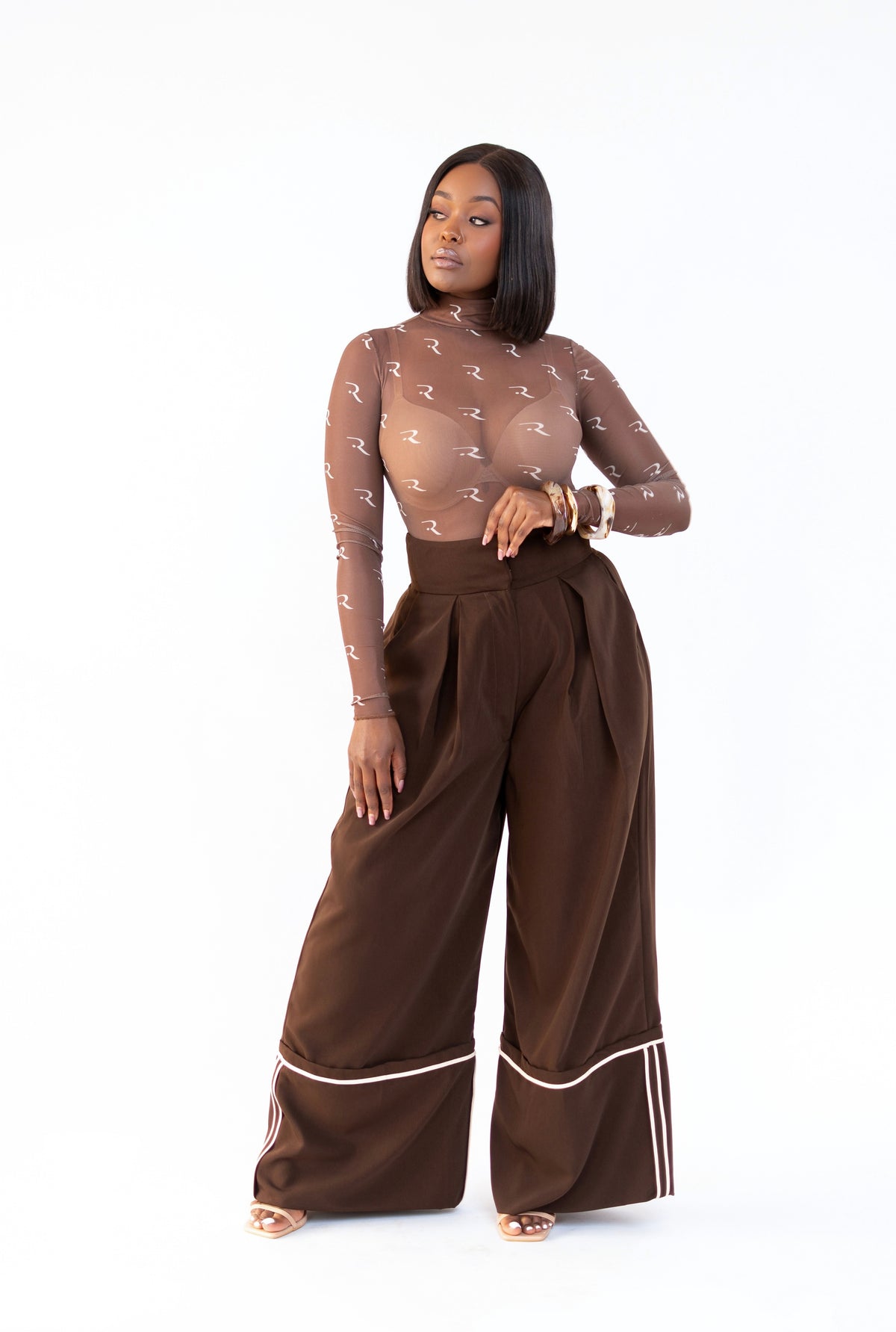 Signature R.Motif Mesh Bodysuit - Choco