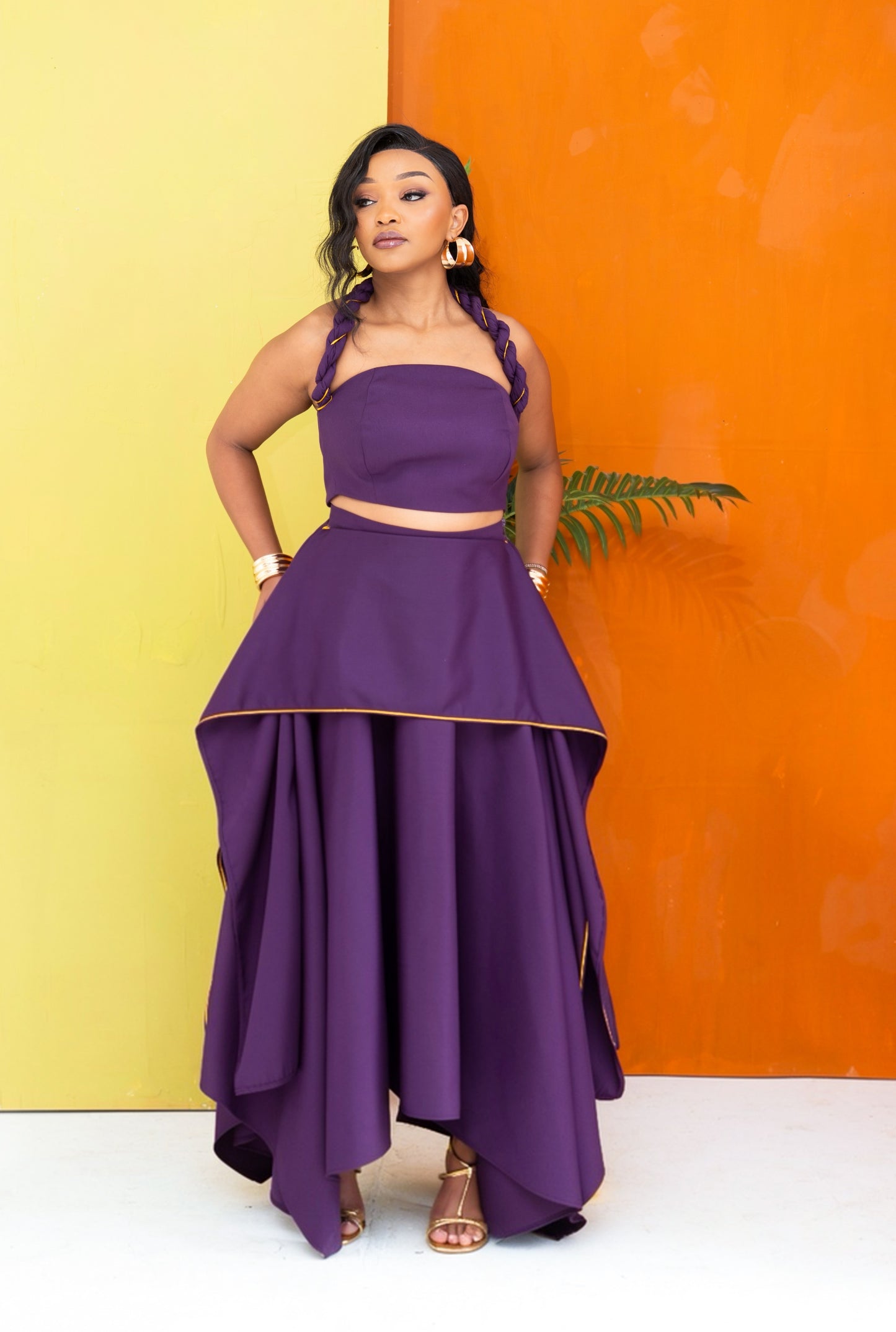 Ayaba Skirt Set - Eggplant