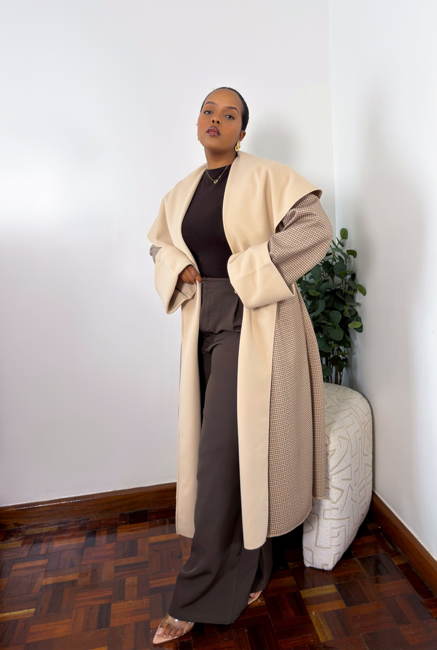 Ari Coat - Beige print