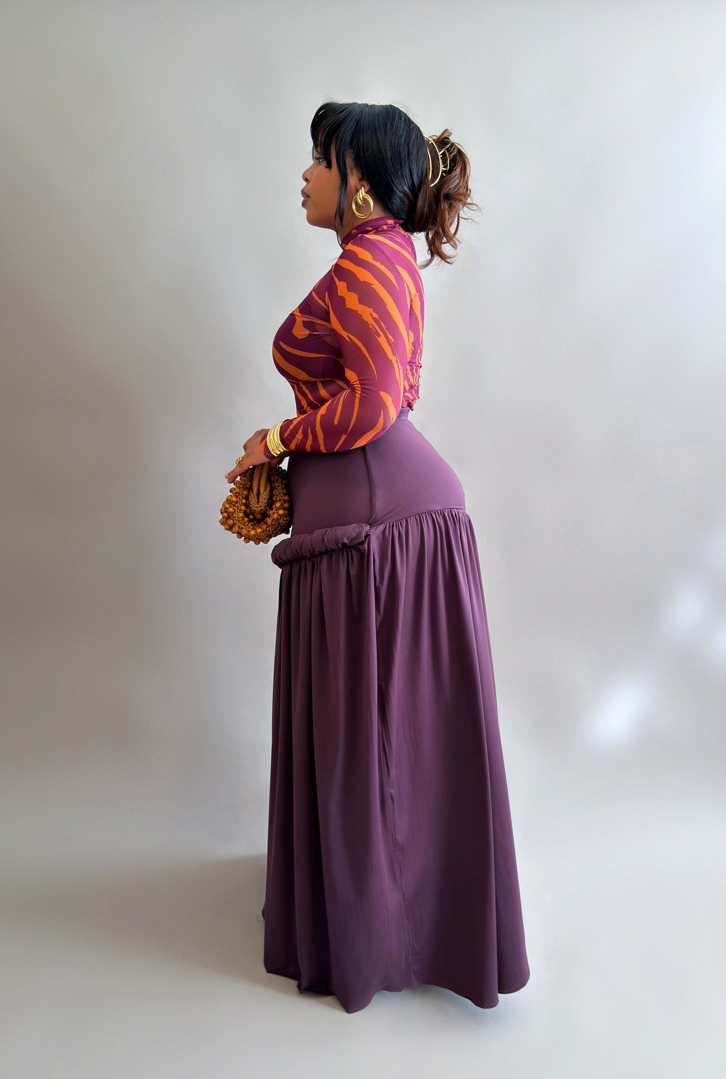 Aminah Maxi Skirt - Eggplant