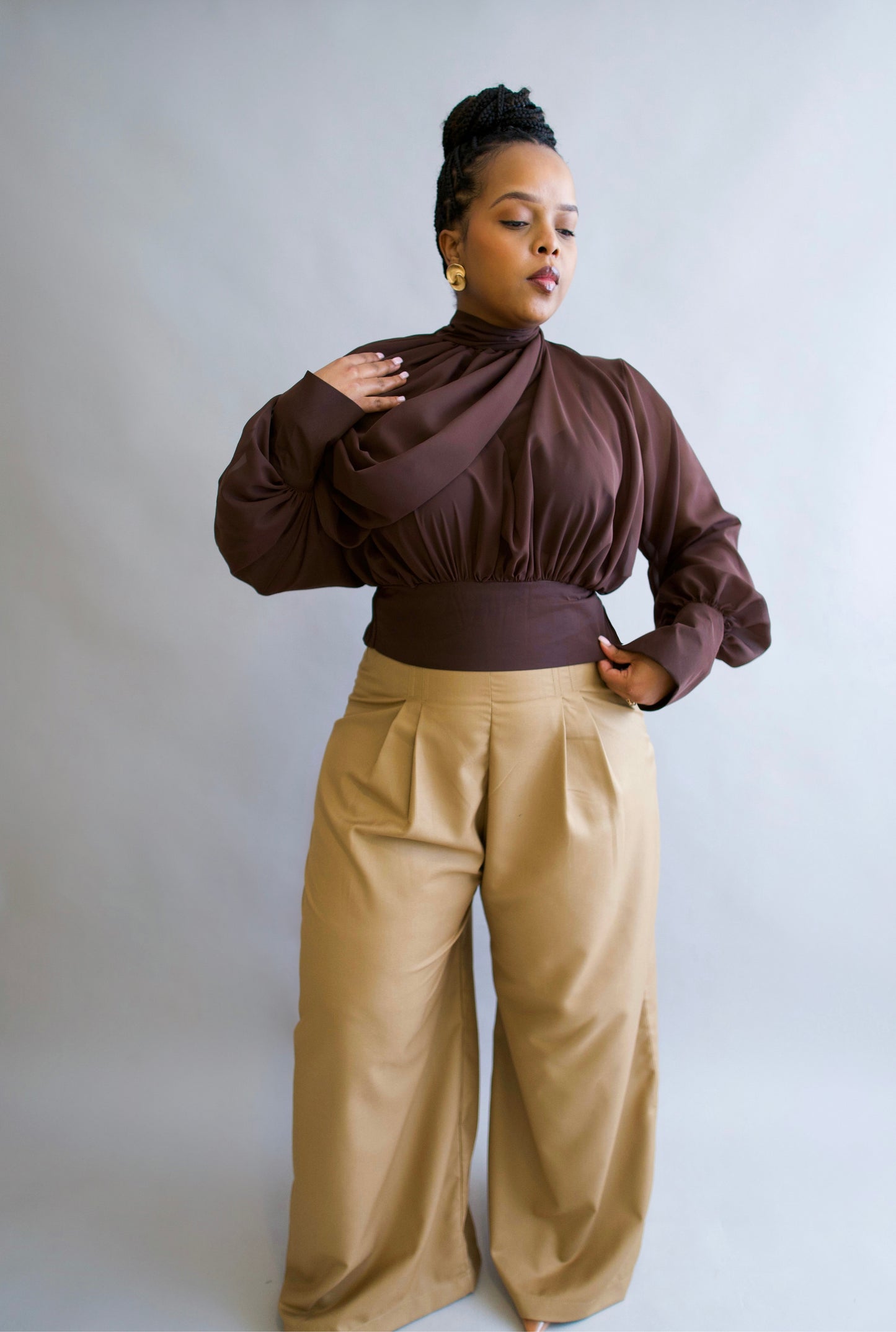 Gaia Wide Leg Pants - Camel