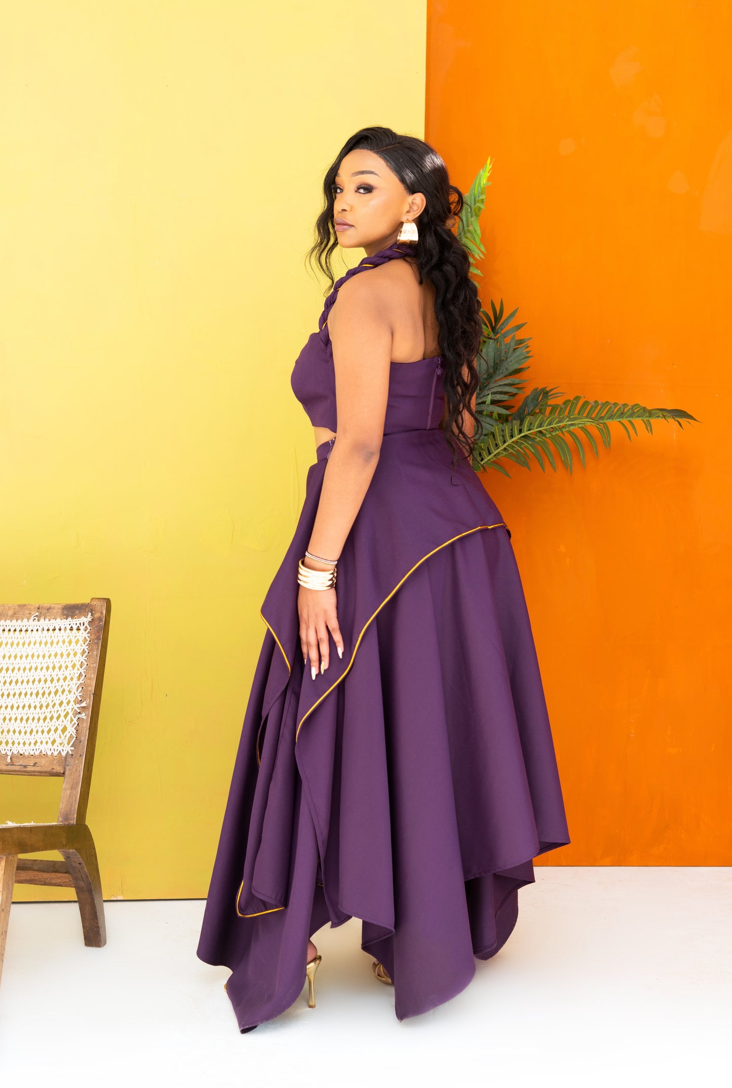 Ayaba Skirt Set - Eggplant