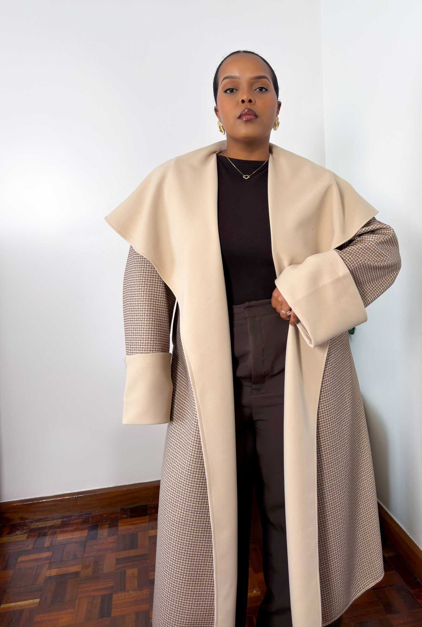 Ari Coat - Beige print