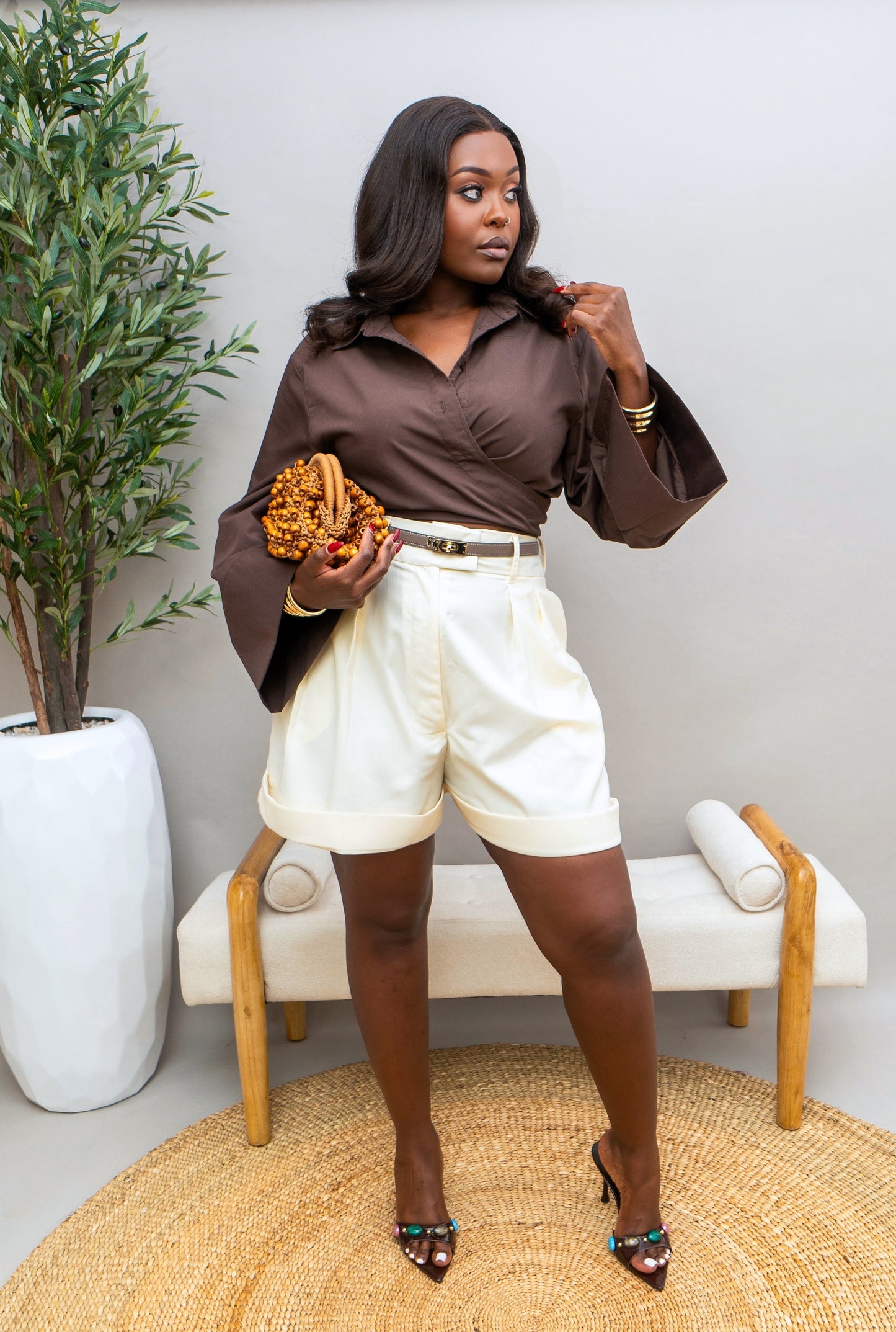 Safa A-line Shorts - Ivory