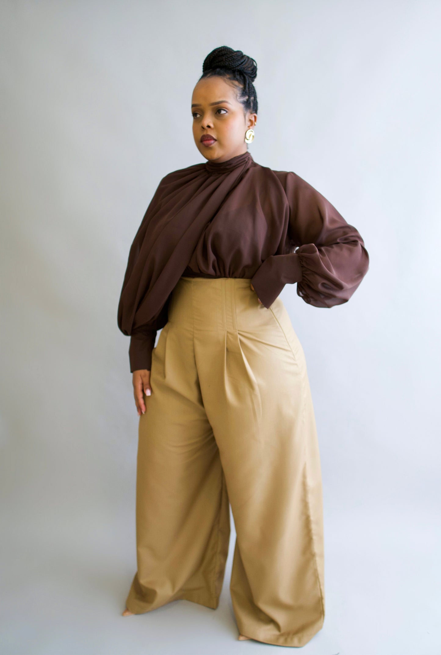 Gaia Wide Leg Pants - Camel