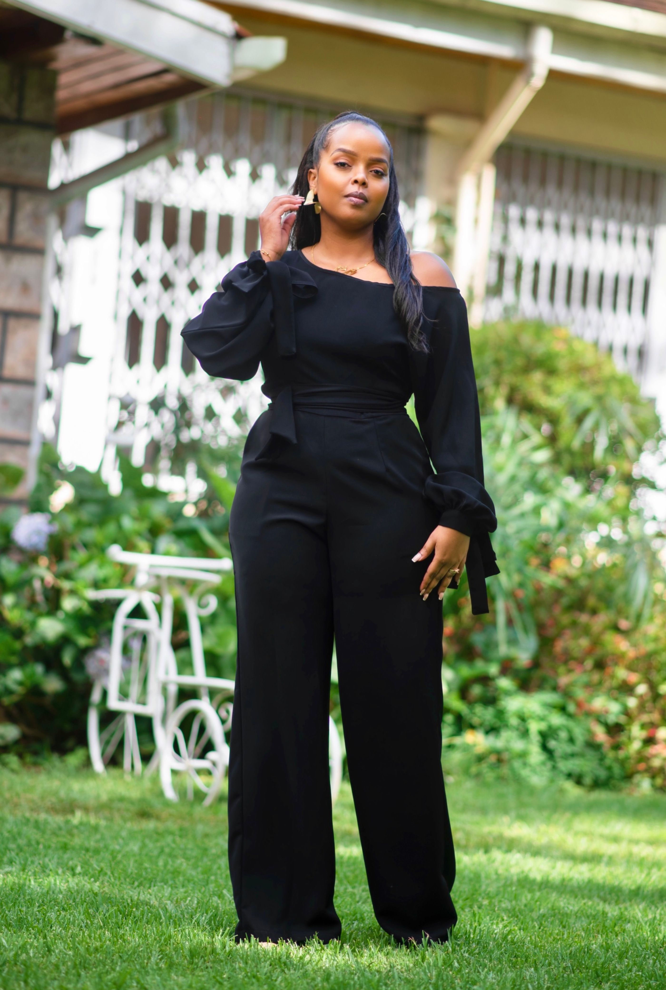 Adara Long-sleeved Jumpsuit - Black – Razanah Wear