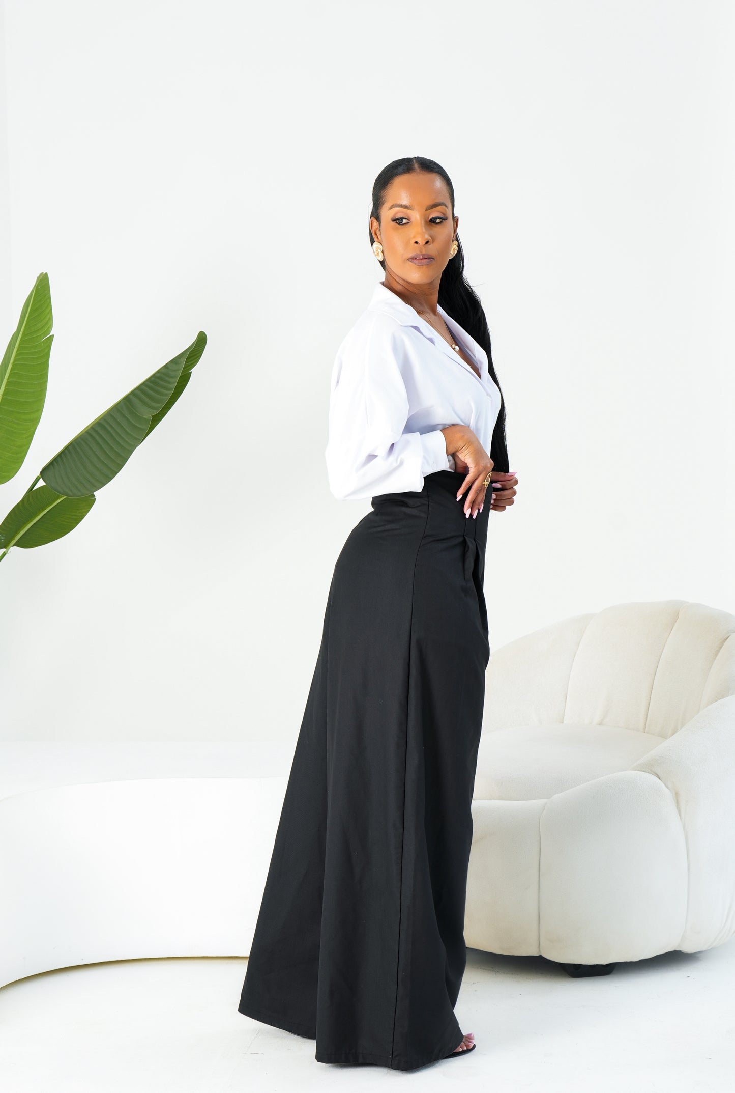Gaia Wide Leg Pants - Black