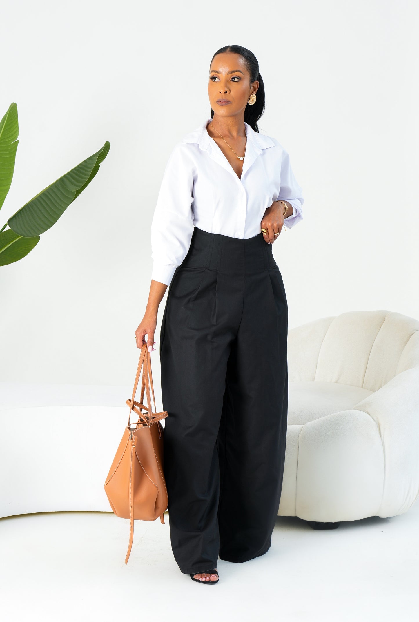 Gaia Wide Leg Pants - Black