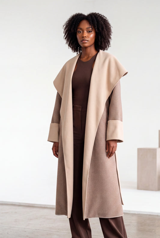 Ari Coat - Beige print