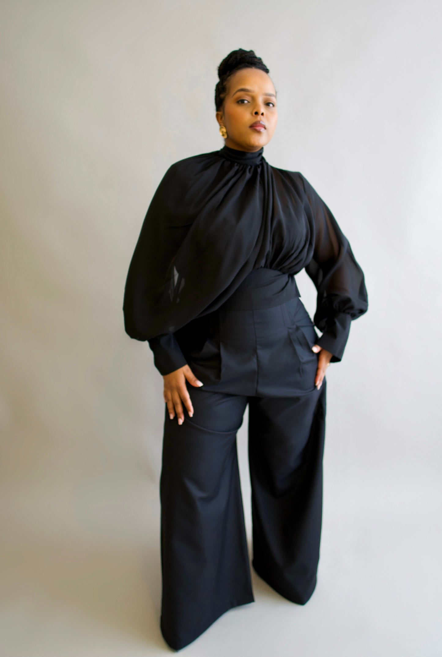 Gaia Wide Leg Pants - Black